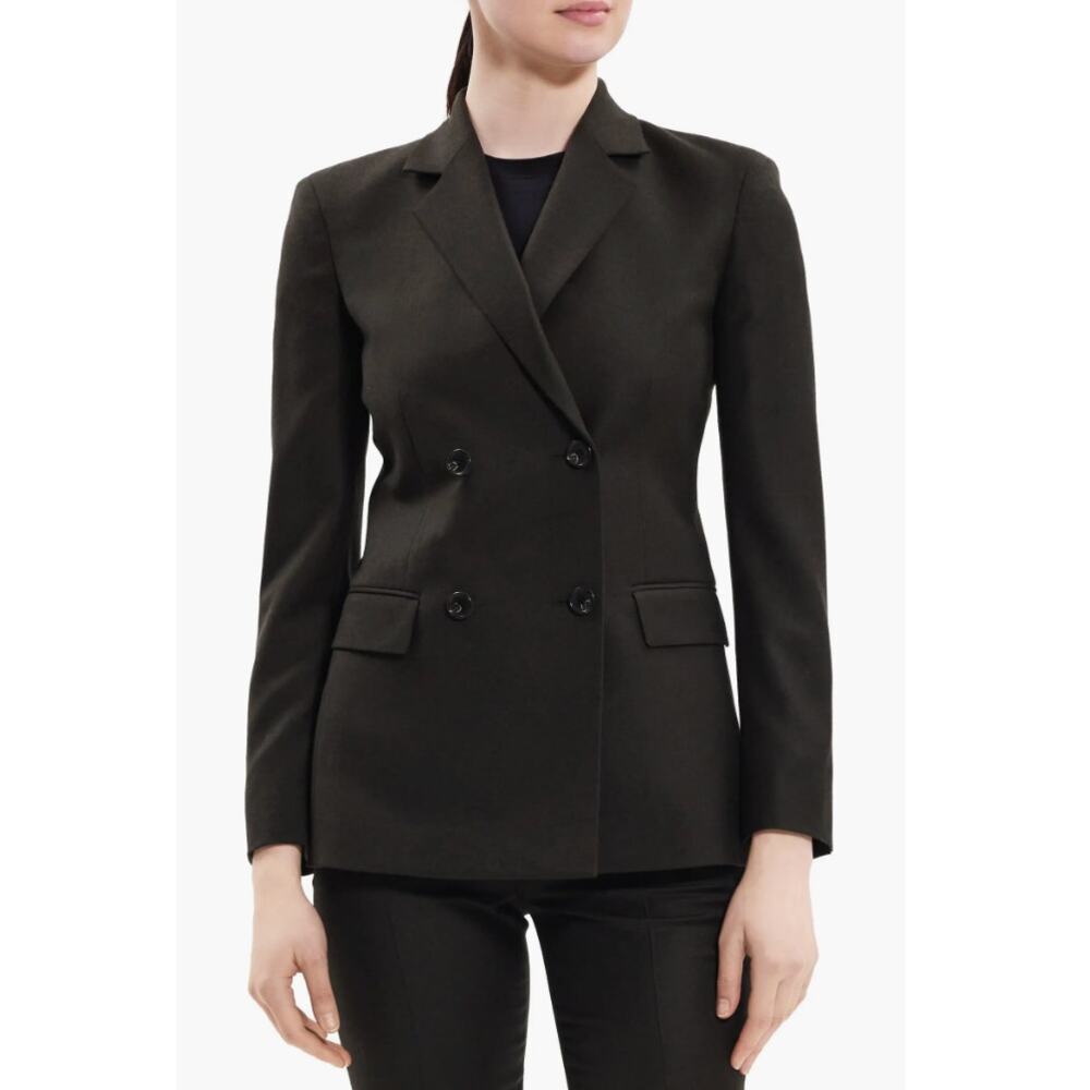 NWT Theory Sleek Double Breasted Slim Fit Virgin Wool Blazer Size 2